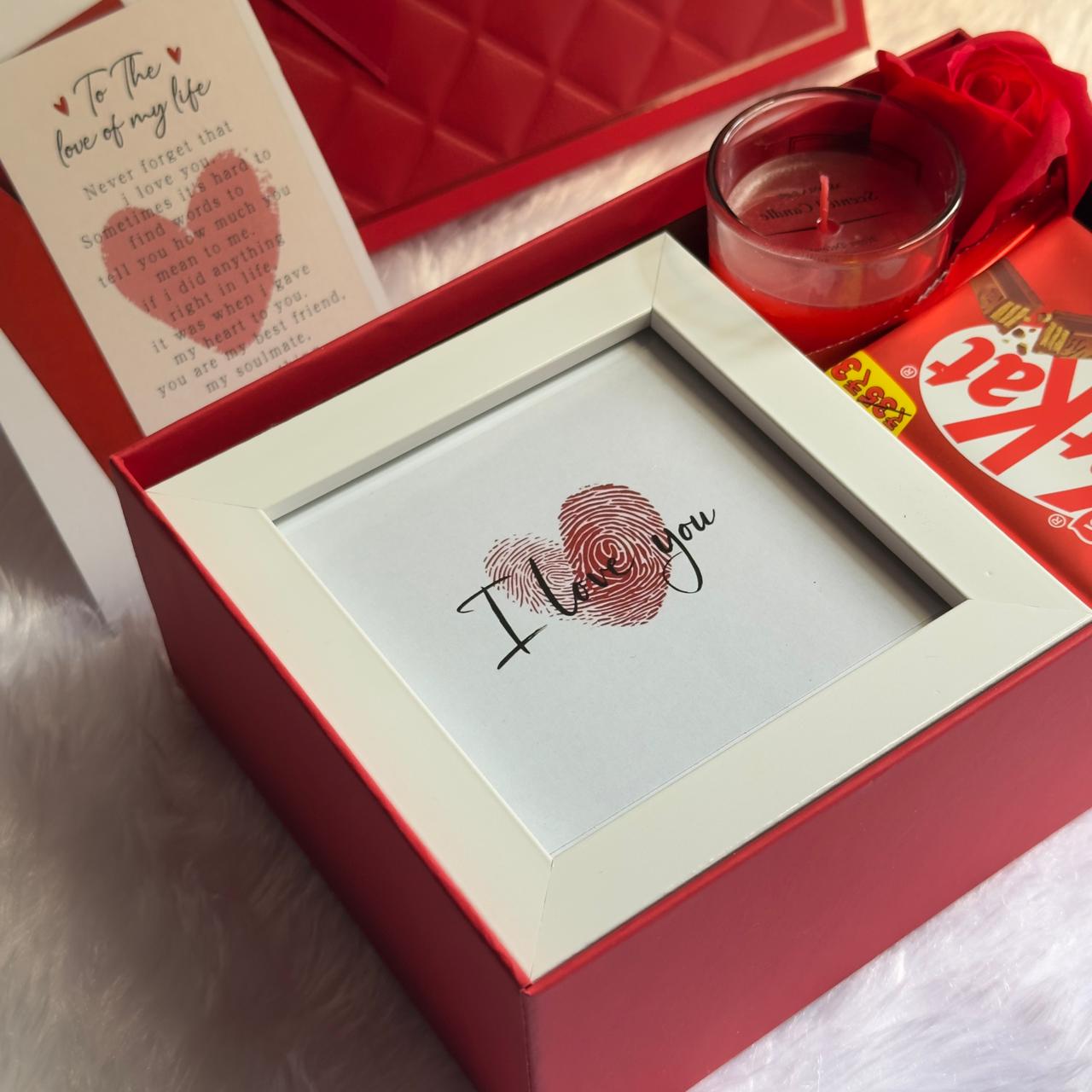 Candle, Photo Frame, KitKat & Flowers Gift Hamper